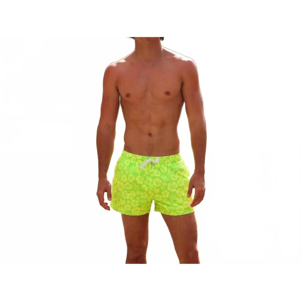 NEW KULANI KINIS men's stretch swim trunks in aloha lime